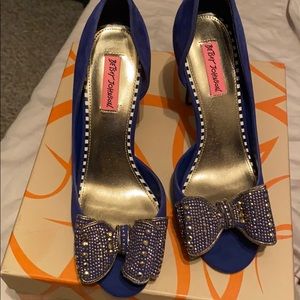 Betsey Johnson Blue Velvet Shoes